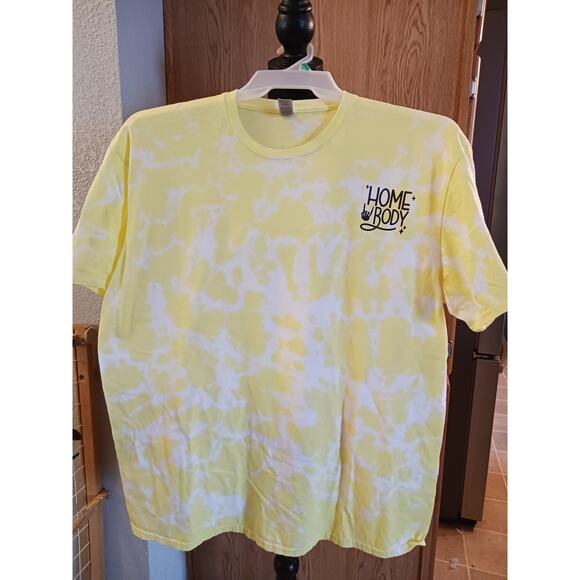 Home Body Yellow and White Tie Dye T-Shirt Size 2XL NEW - Picture 2 of 6